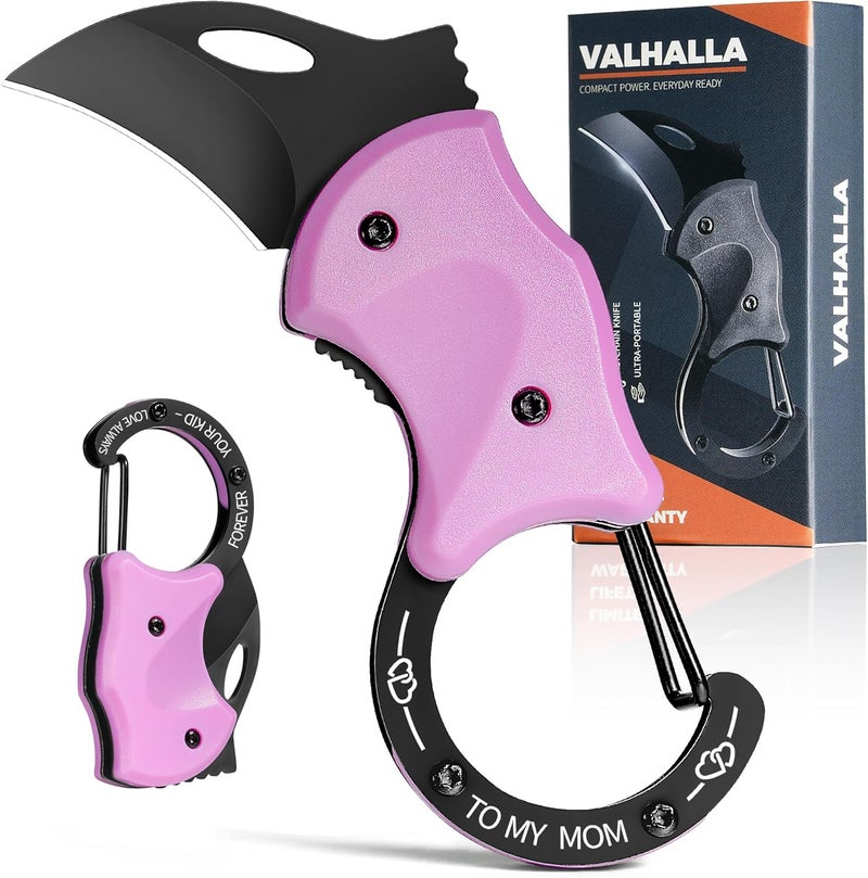 Valhalla BIRD Small Pocket Knife Gifts for Men, 1.3'' Mini Box Cutter EDC Gadgets, Cool Stocking Stuffers Birthday & Christmas Gift for Him (To My Mom) - Image 1